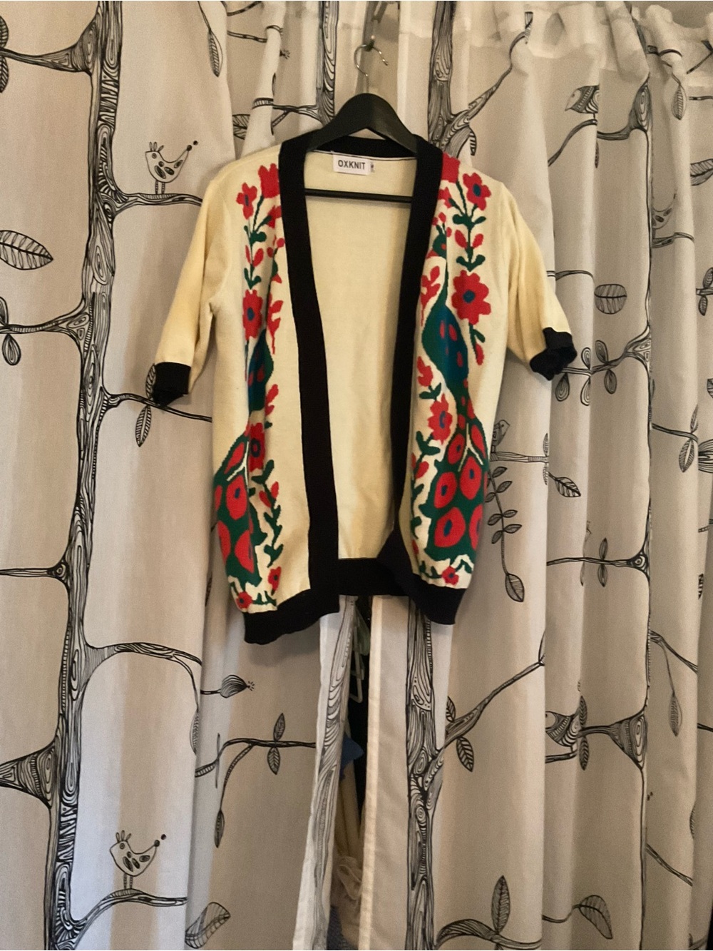 OXKNIT Floral, Peacock Cardigan Sweater